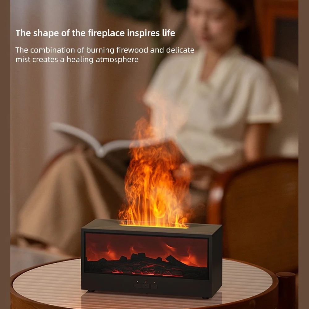 Cozy Ambiance Electric Fireplace - Realistic Flame Effect & Adjustable Atmosphere Lighting for Bedroom Relaxation Decor