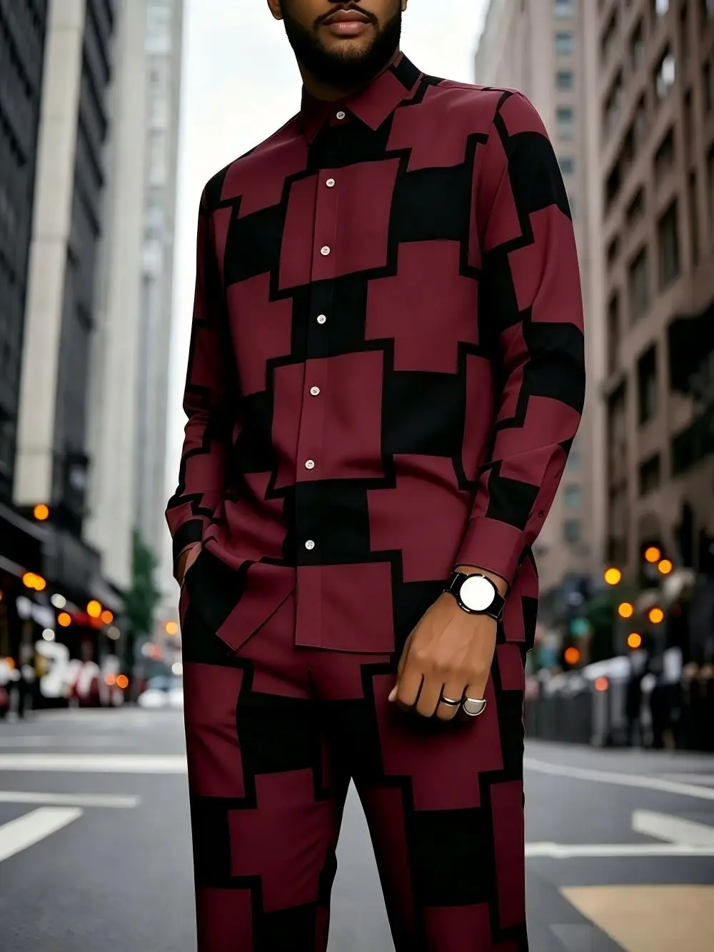 Men's Irregular Pattern Printed Shirt, Fashionable and Comfortable, Trendy Daily Wear, 14 Colors