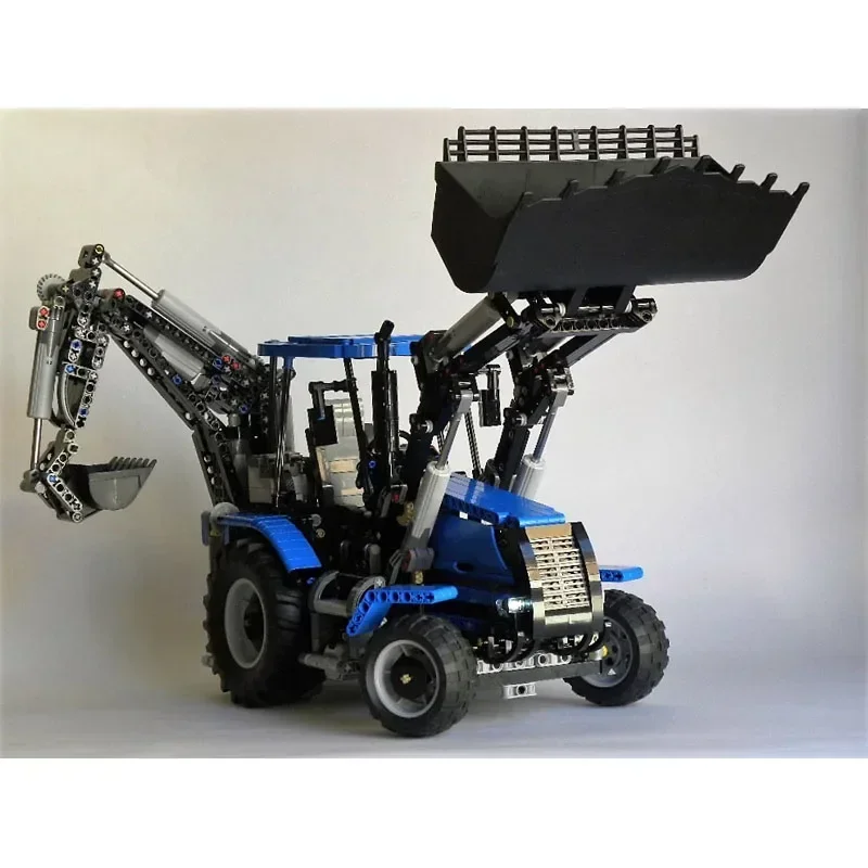 MOC-109505 Construction Site Agricultural Forestry Backhoe Loader Building Block Model 1978Pieces Adult Birthday Custom Toy Gift