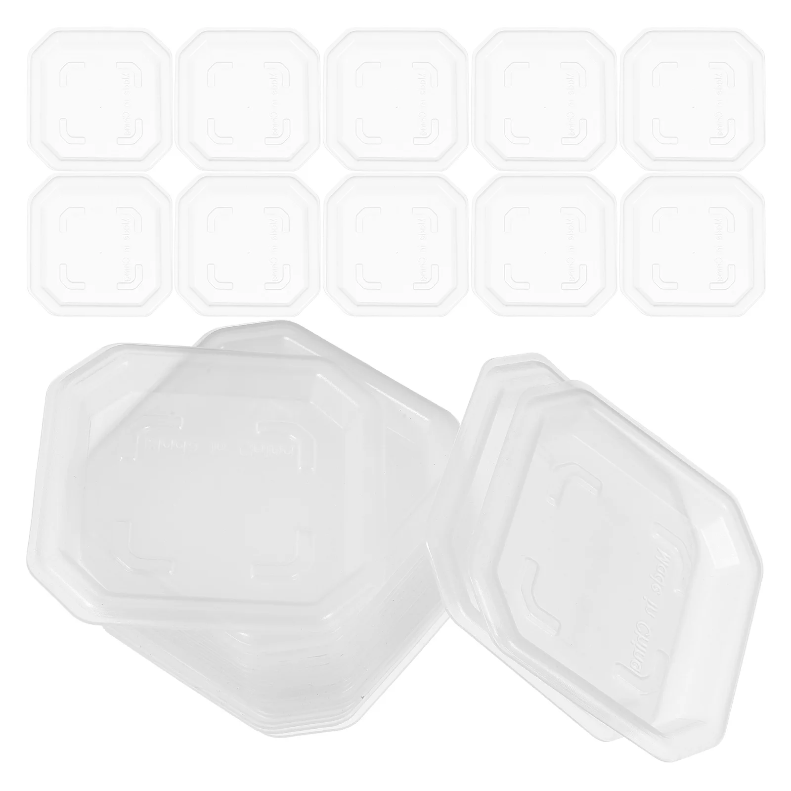 

50 Pcs Square Basin Heavy Duty Plant Saucer Transparent Plastic Tray Flower Pot Drainage Gardening Accessories