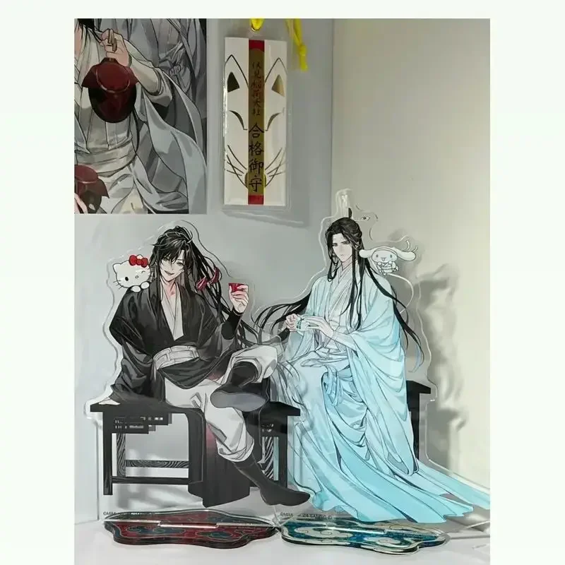 Anime arcymistrz demonicznej uprawy rysunek stojak akrylowy Wei Wuxian figurka ozdoby na biurko Lan Wangji statua akrylowa zabawka prezent