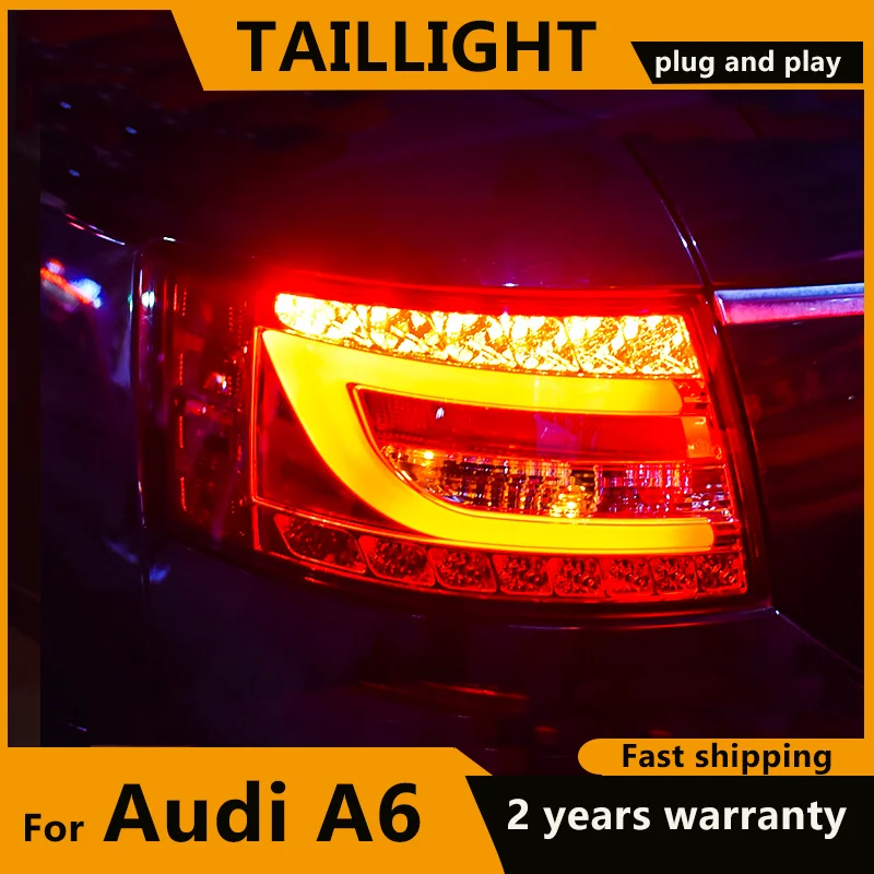 Car LED Tail Lamps For Audi A6 A6L C6 LED Taillight 2005-2008 Rear Fog Lamp Turn Signal Reversing Brake lamps Car Accessories