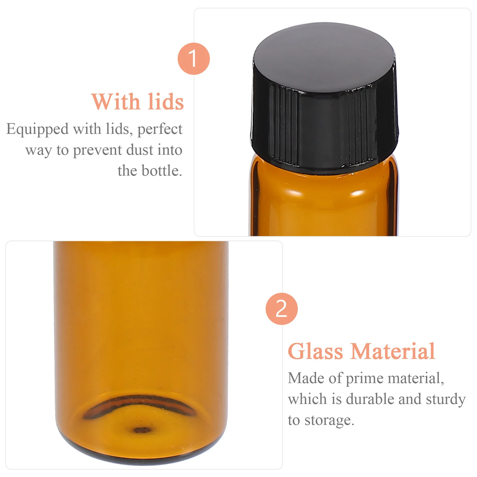

100Pcs Glass Sample Bottles Transparent Reagent Bottles Screw Caps for Essential Oils Liquid Samples Laboratory Use