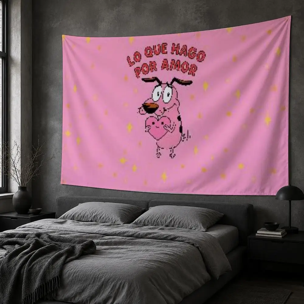 C-Courage The C-Cowardly Dog Tapestry Bedroom Living Room Bar Party House Home Dorm Interior Wall Decor Background Banner