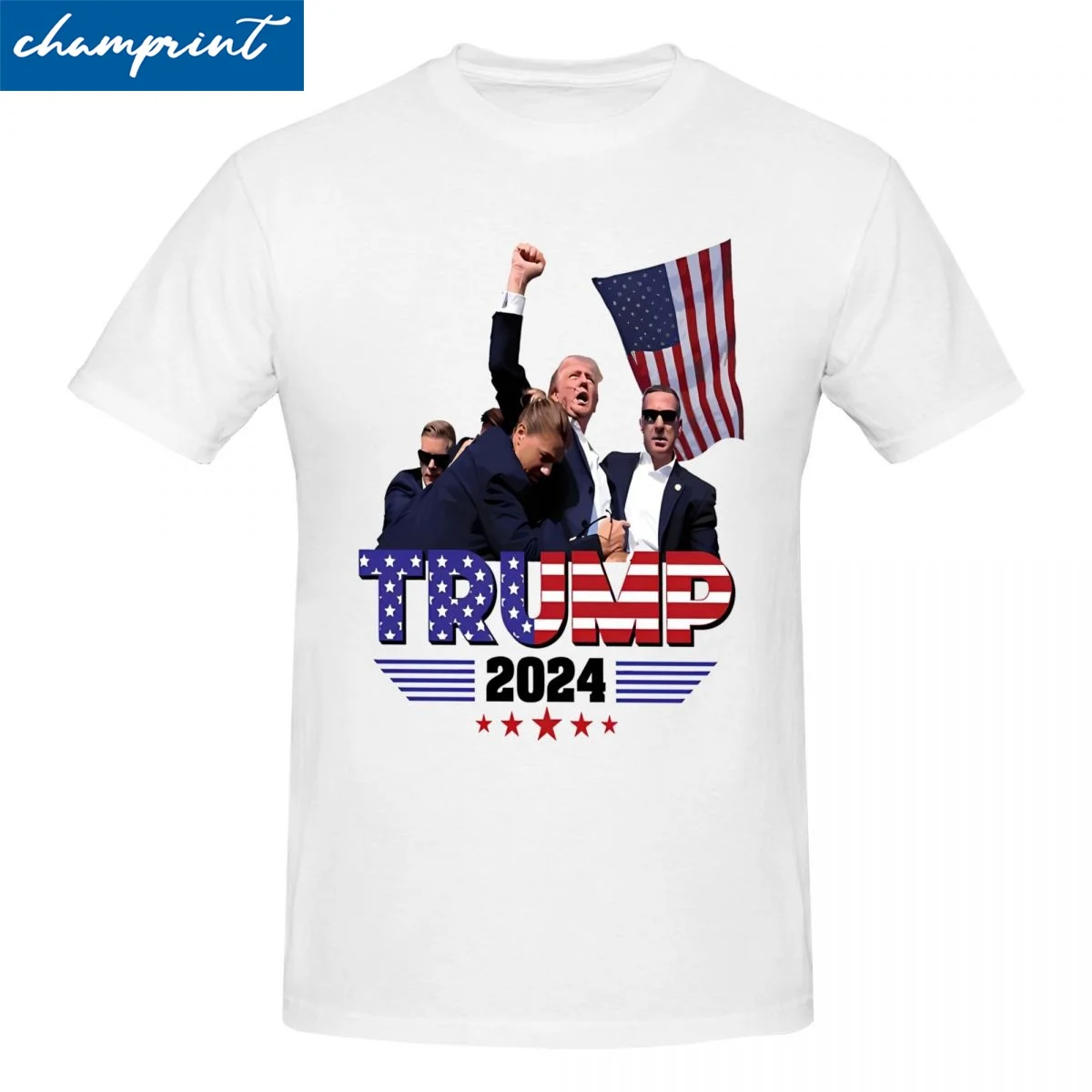 Trump Fight 2024 Trump Shot Fight 2024 Election T Shirt Men Women's 100% Cotton Novelty T-Shirt Tee Shirt Short Sleeve Clothing