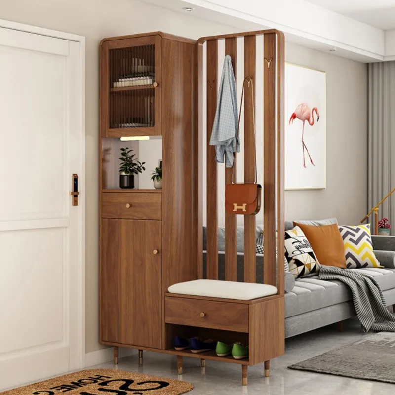 

Шкаф для обуви Бытовая дверь с табуретом для смены обуви Встроенный входной шкаф Экран для гостиной с вешалкой Диван-перегородка Кабина