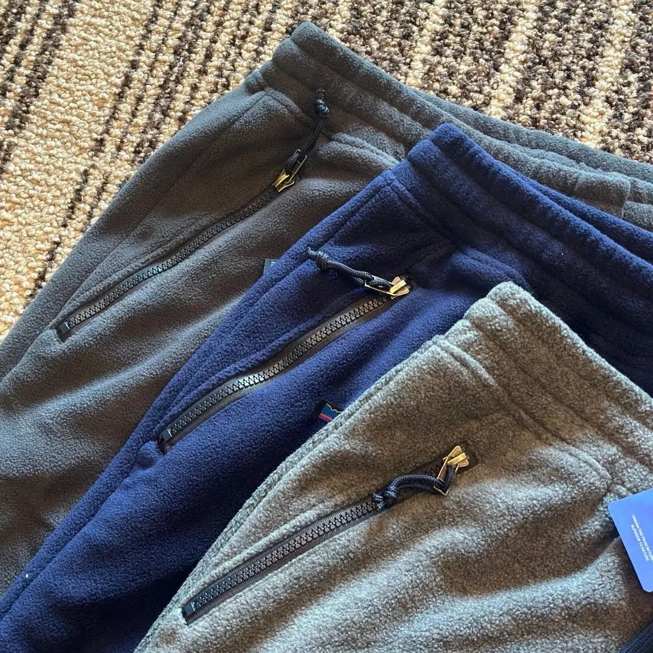 Double-sided fleece loose contrasting color pocket anti-static warm and comfortable men's leggings