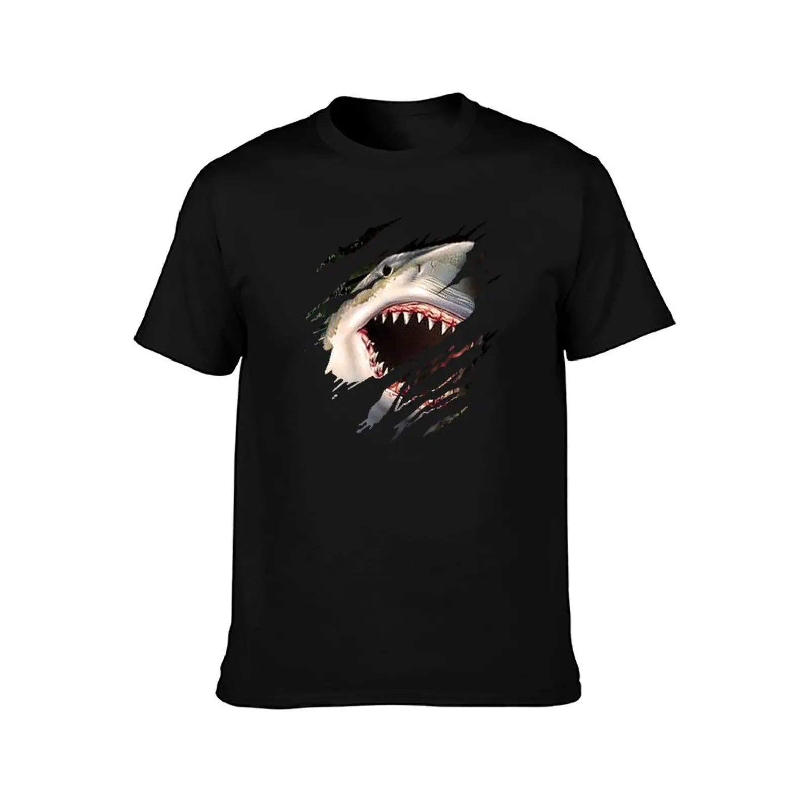 Shark Ripping Through! T-Shirt Casual Loose Fit Short Sleeve T-Shirt