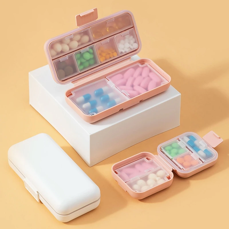 Portable Travel Tablet Pill Box Holder Divider Organizer Container Pills Storage Case Double Sealed Box for Home Outdoor