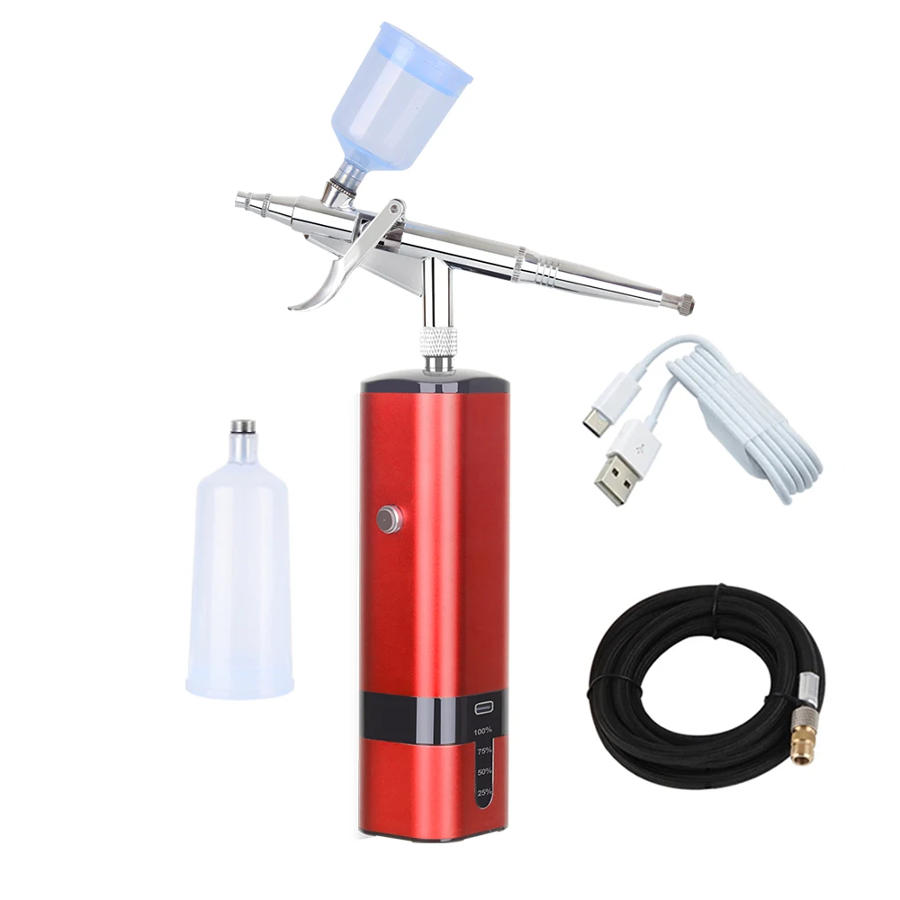 Portable Airbrush Mini Compressor Powder Display Type C High Psi Pressure Spray Air Brush Scale Models Makeup Nail Art Design