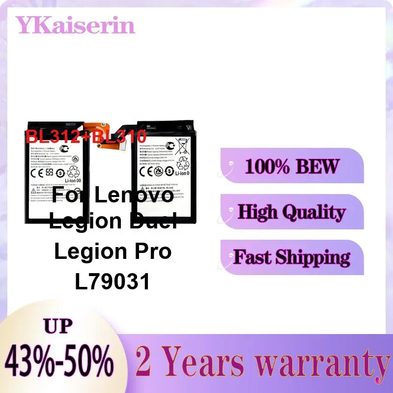 High Quality BL312+BL310 Reliable Power Mobile Phone Battery For Lenovo Legion Duel Legion Pro L79031 2500mAh 2500mAh