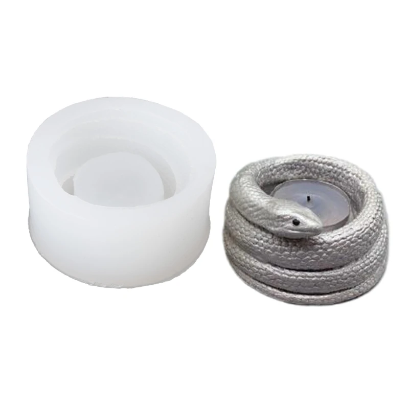 

3D Coiled Snake Holder Silicone Molds DIY Resin Table Ornament Plaster Mould Tealight Resin Mould Easy to Clean 37JB