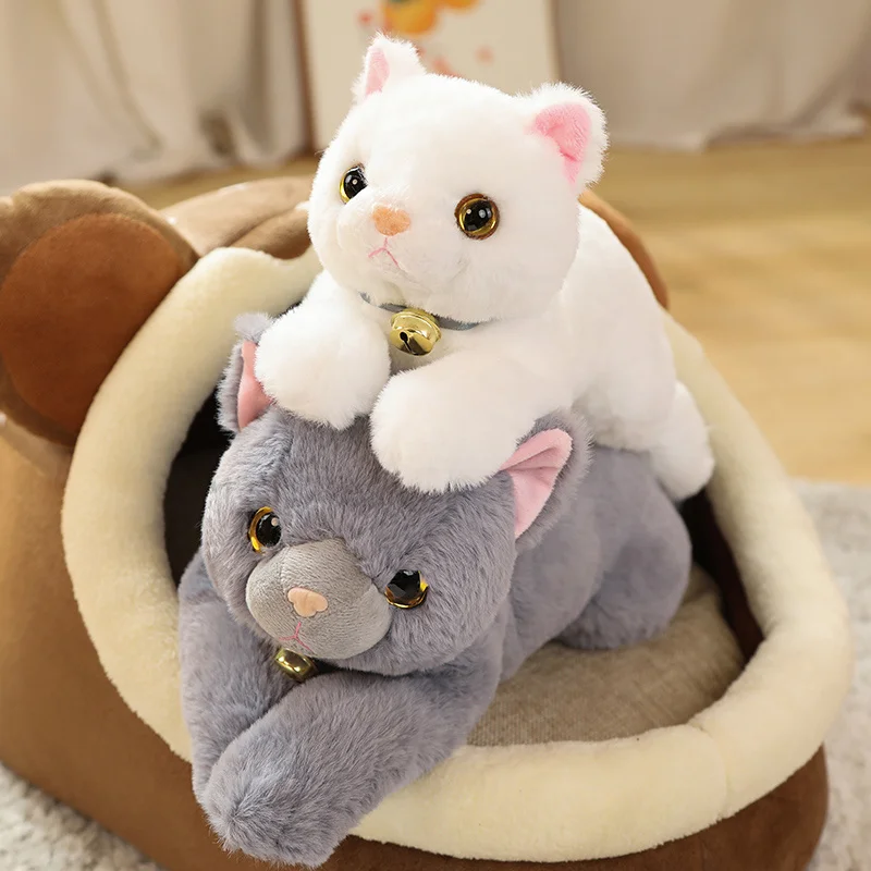 35/45cm Lifelike Cat Promotional Gift Plush Doll Stuffed Toys Cat Reallife Cat Plush Toy Family Gifts