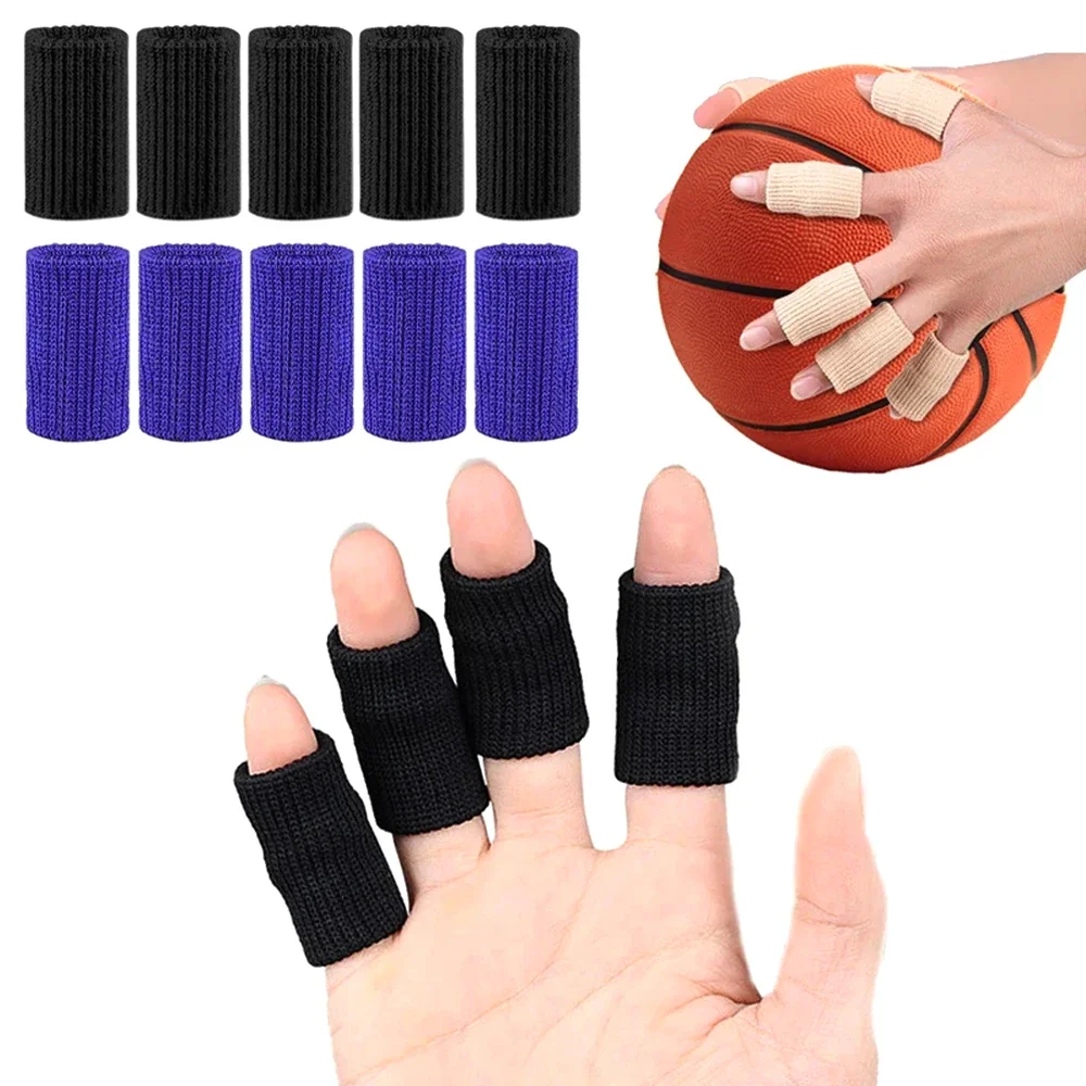 10Pcs/Set Finger Sleeves Support Thumb Brace Protector Breathable Elastic Finger Tape for Basketball, ennis,Volleyball,Badminton