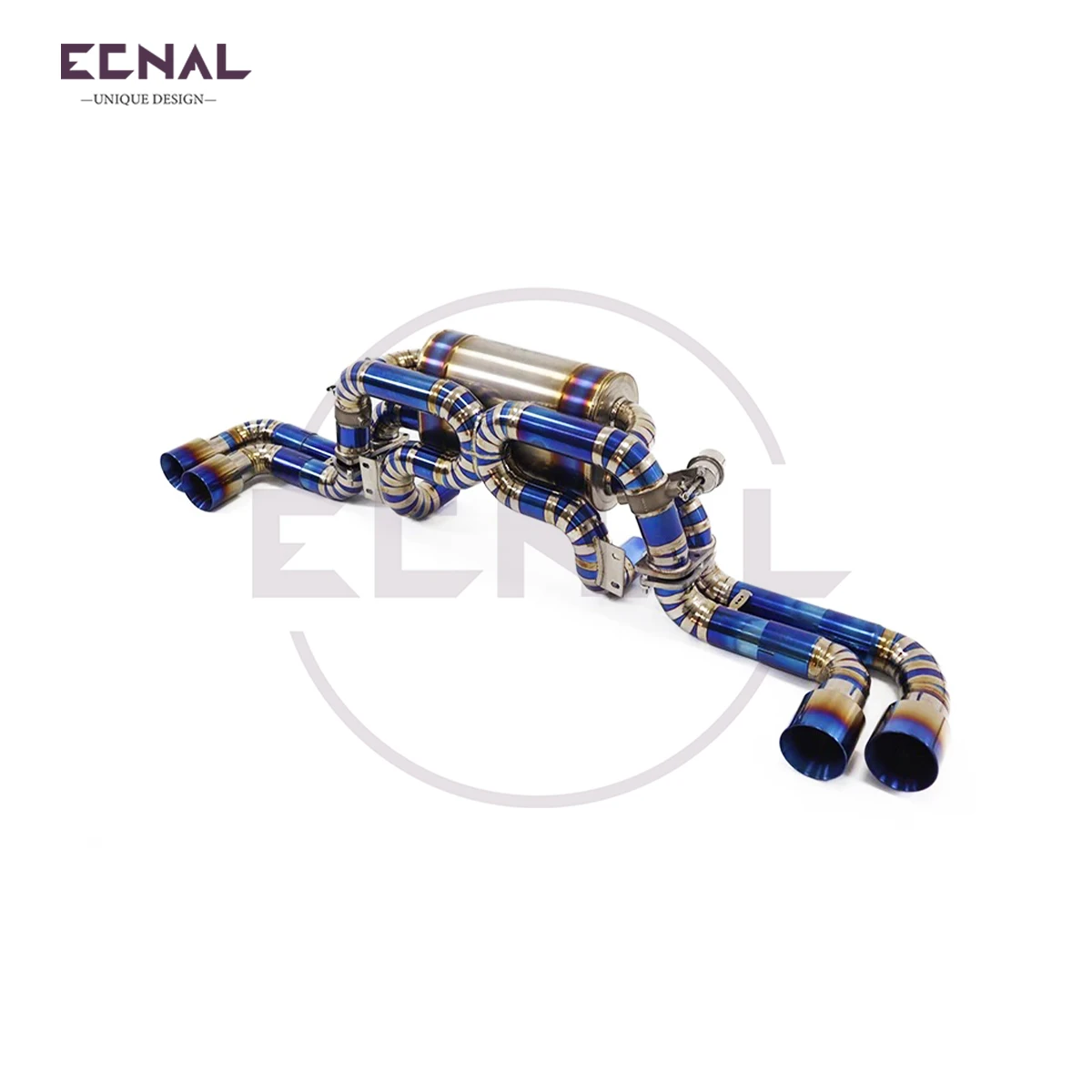 Ecnal Exhaust Valved System TC4 Titanium Alloy Car Sport Exhaust Axle-back with Valve Muffler for Ferrari F360 3.6L
