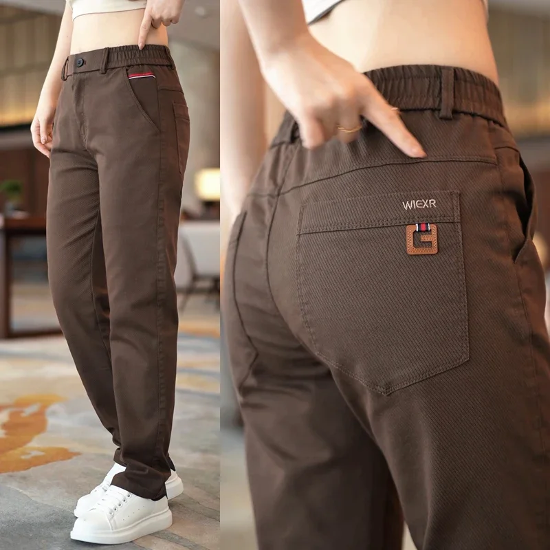 Cotton Straight Fit Stretch New Casual Pants Men Chino Trousers Male Formal Work Business Dress Khaki Fashion Autumn Winter Pant