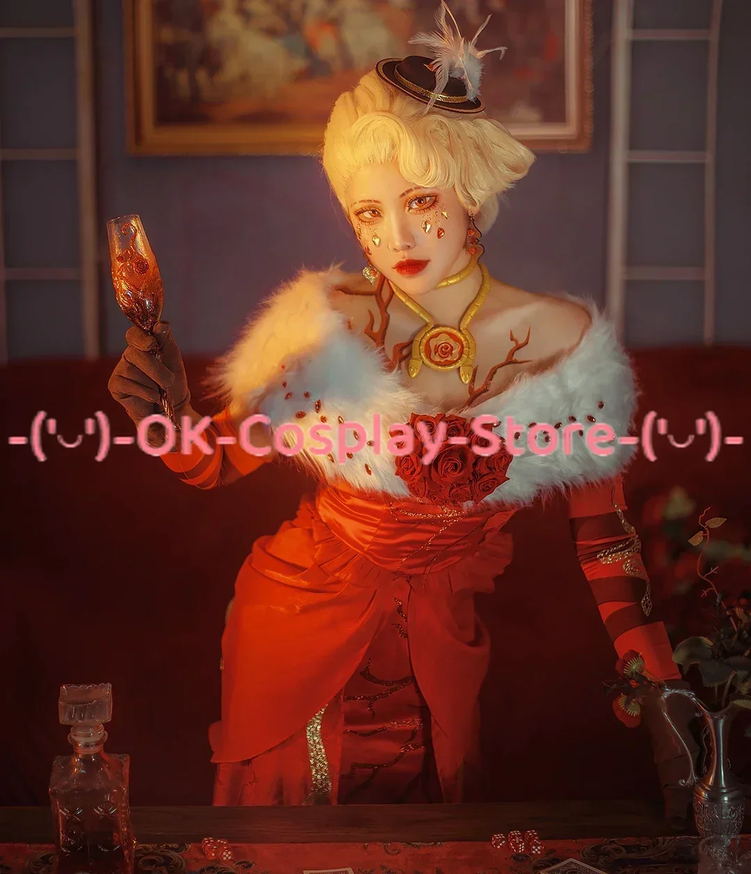 Game Identity V Doctor Emily Dyer Cosplay Costume Women Deluxe Red Formal Dress Party Suit Halloween Uniforms Custom Made