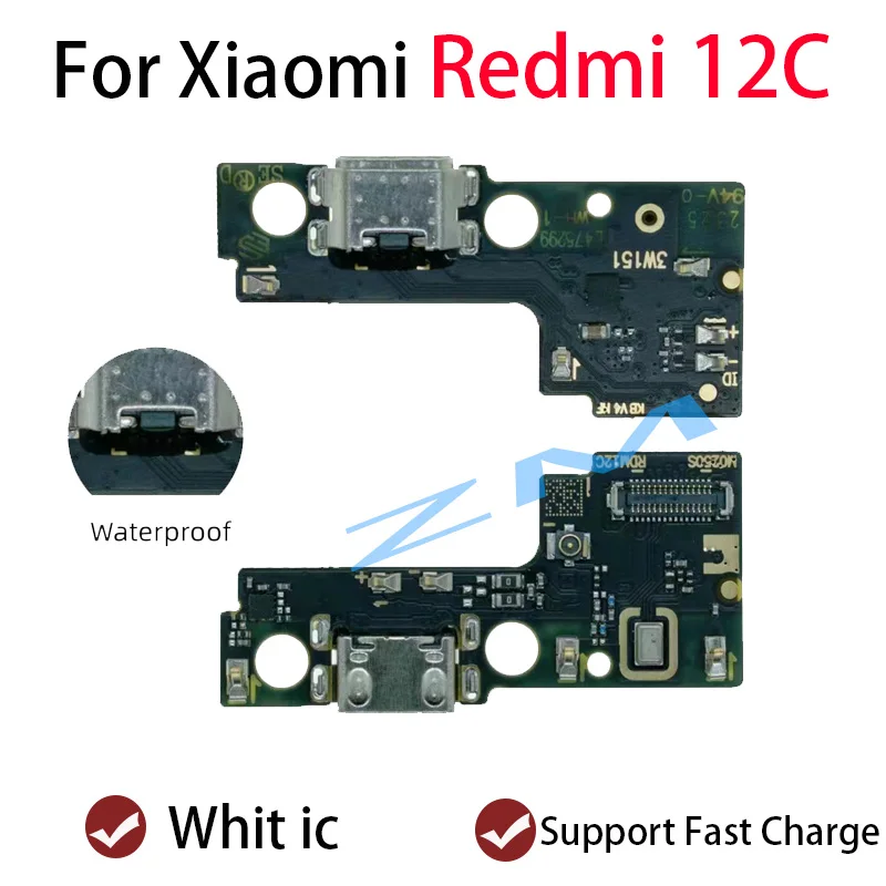 For Xiaomi Redmi 12C Redmi 12 4G redmi 12 5G USB Charging Dock Connector Port Board Flex Cable Repair Parts