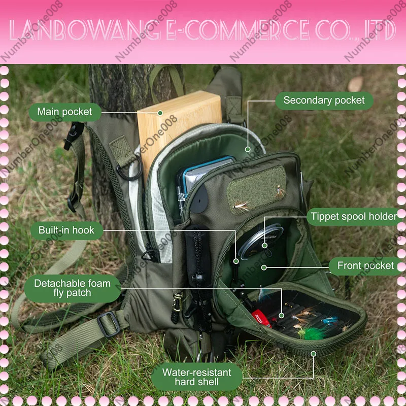 New Lightweight Fly Fishing Chest Pack Tackle Storage Bag Multifunctional Waist Pack Adjustable Strap Outdoor Fishing Gear