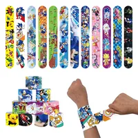 12/24/36pcs Sonic Slap Bracelets Party Favor Gifts Goodie Bag Fillers Wristbands for Kids Birthday Party Supplies Wedding Favors