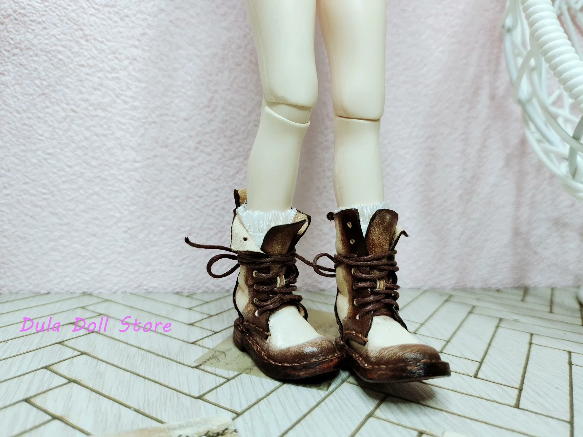 （New style）Dula Doll Hand dyed dark coffee contrasting boots Blythe ob24 ob22 little fish body Bjd Doll Accessories