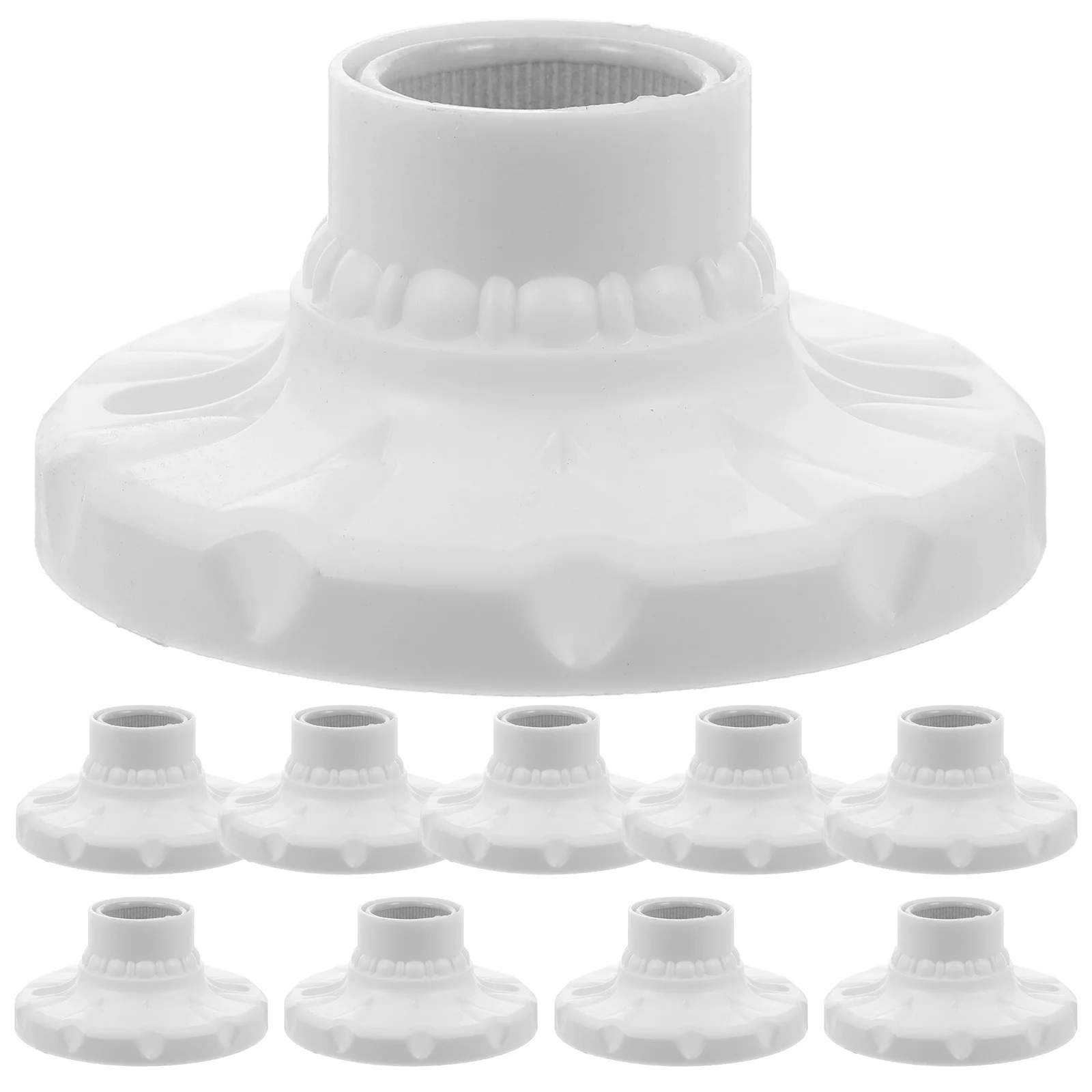 

10pcs Ceramic Light Socket Lamp Holder E27 Replacement Household Bulb Base Pendant Light Fixture Parts Safe Insulated