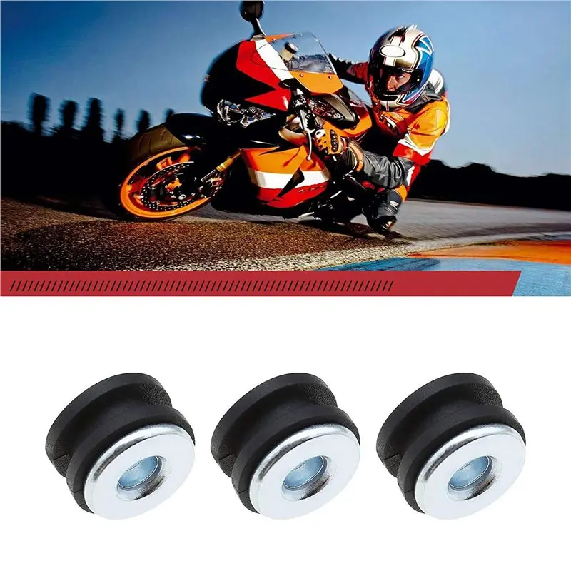 A96E-60Pcs Motorcycle Rubber Grommets Kits Motorcycle Windshield Bolts For Honda Kawasaki Fairings Rubber