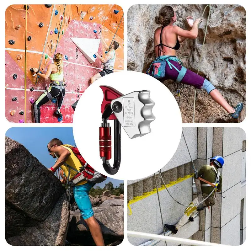 Imagem -04 - Self-locking Escalada Rope Grab Alloy Rope Grab 24kn Quick Lock Segurança 15kn Ferramentas Ergonômicas de Escalada ao ar Livre