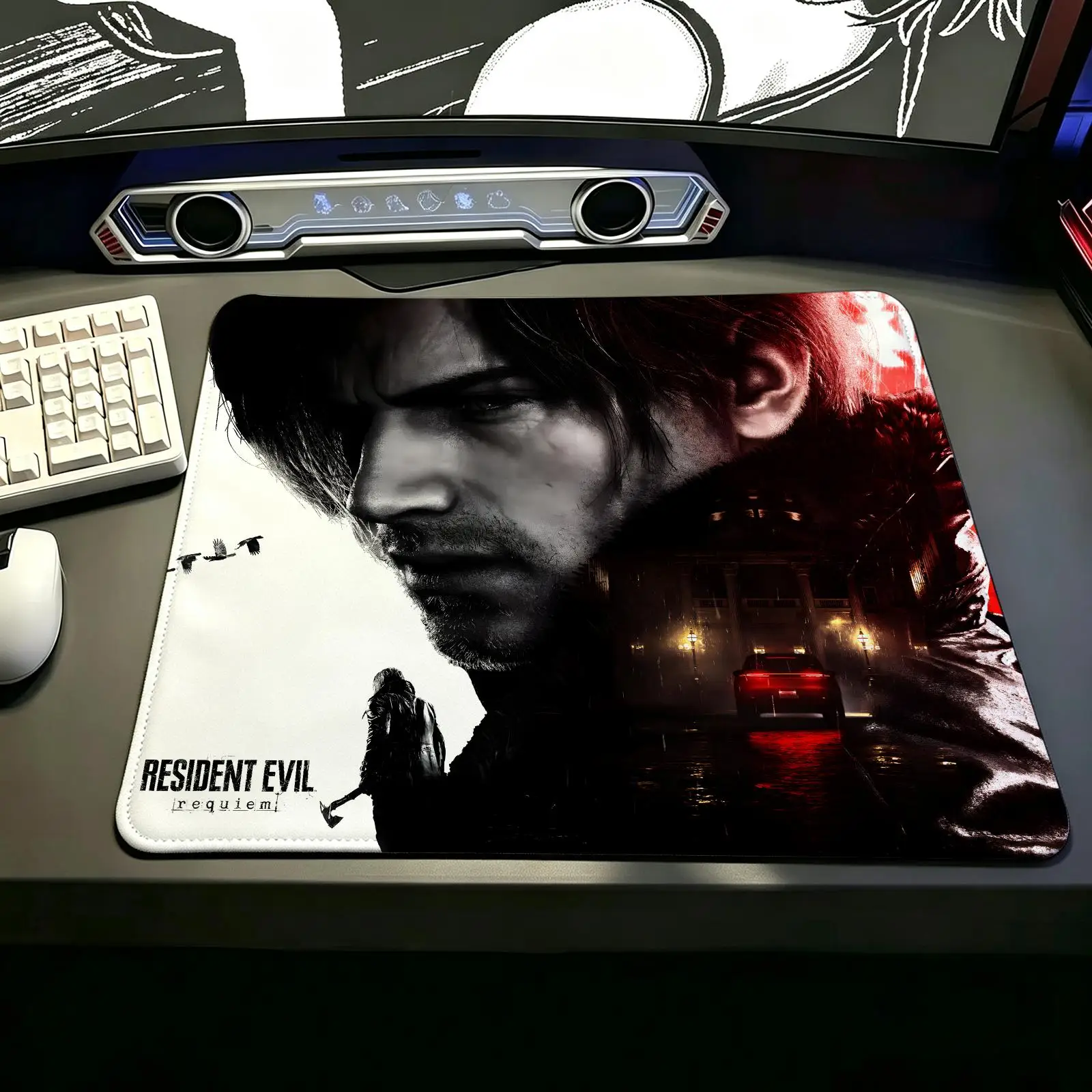 S/M/L Gaming Mat,Reinforced Stitched Edge,Resident Evil Mouse Pad  Portable Non‑Slip Pad for Laptop Office & E‑Sports Game Play