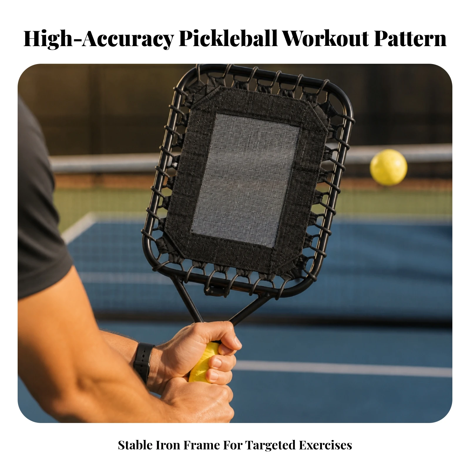 Pickleball Training Racket Solo Pickleball Rebound Racket Net Portable Lightweight for Beginners, Outdoor Practice, Warm-Ups