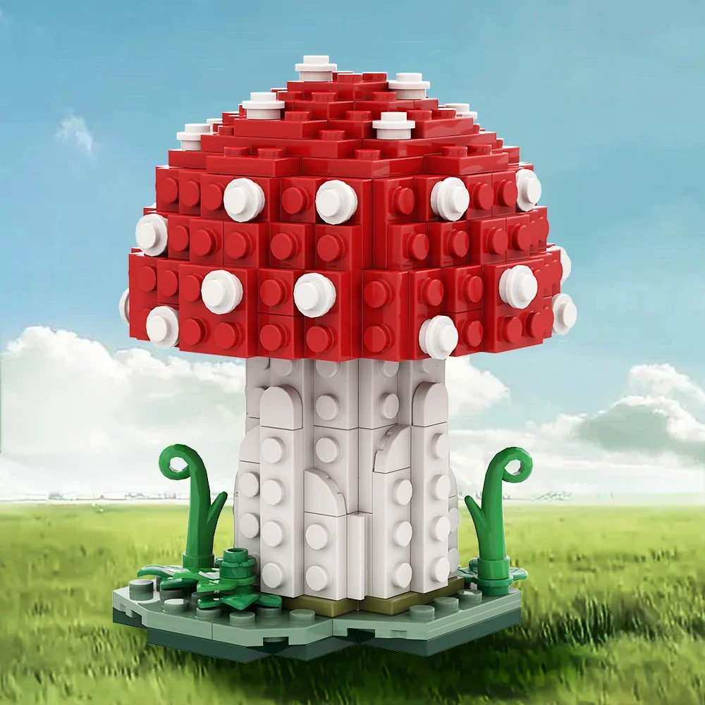 MOC Forest Elf fungo Cottage modello Building Blocks amita Muscaria fungo casa mattoni fai da te giocattolo per bambini regalo di compleanno