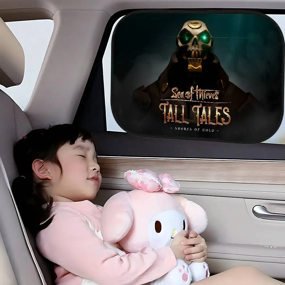 S-Sea Of T-Thieves شعار مظلة السيارة نافذة الذاتي فتيلة العزل الحراري داخل الامتزاز الكهروستاتيكي ستارة جانبية للسيارة