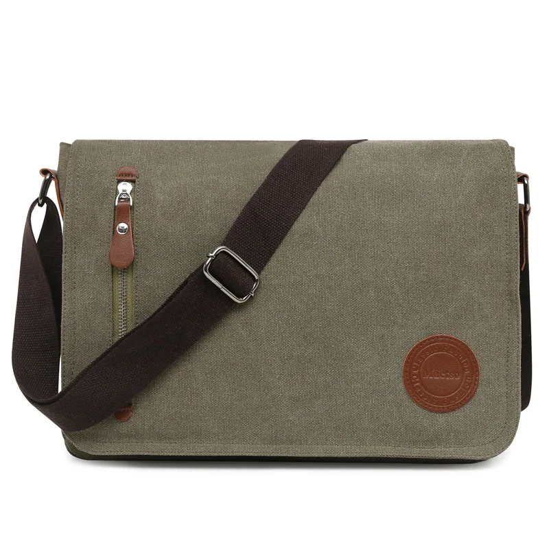 Hoyinlove 2023 Europese En Amerikaanse Mannen Tassen Trendy Canvas Tassen Casual Schoudertassen Grote Capaciteit Crossbody Tassen