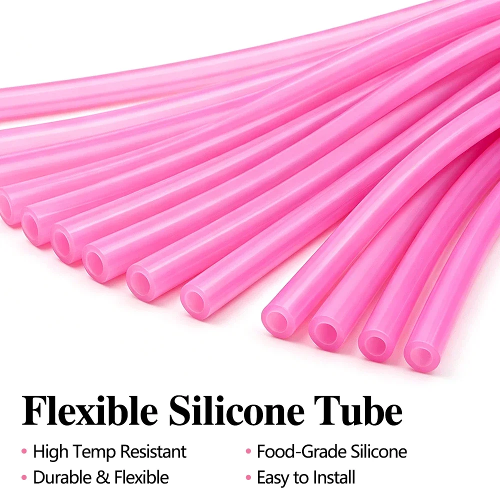 Soft Food Grade Pink Silicone Tube ID2×OD4mm 1/2/3/5/10M for Drinking Water Liquid Transfer Plumbing Components