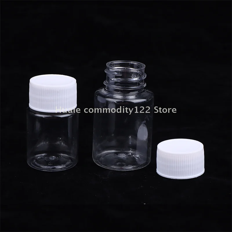 ขวดพลาสติกใสขนาด 15-500 มล. 1 ชิ้น ขวดใส่ยาปากกว้างพร้อมฝาเกลียวปิดผนึก ขวดบรรจุสารเคมีเหลว เกรดสำหรับอาหาร