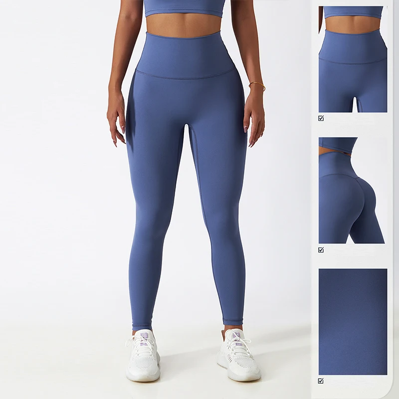 New Nude High Waist Yoga Leggings Belly Lifting Buttocks  Fitness Pants Women\'s Gym Running Breathable Sports Leggings Tight