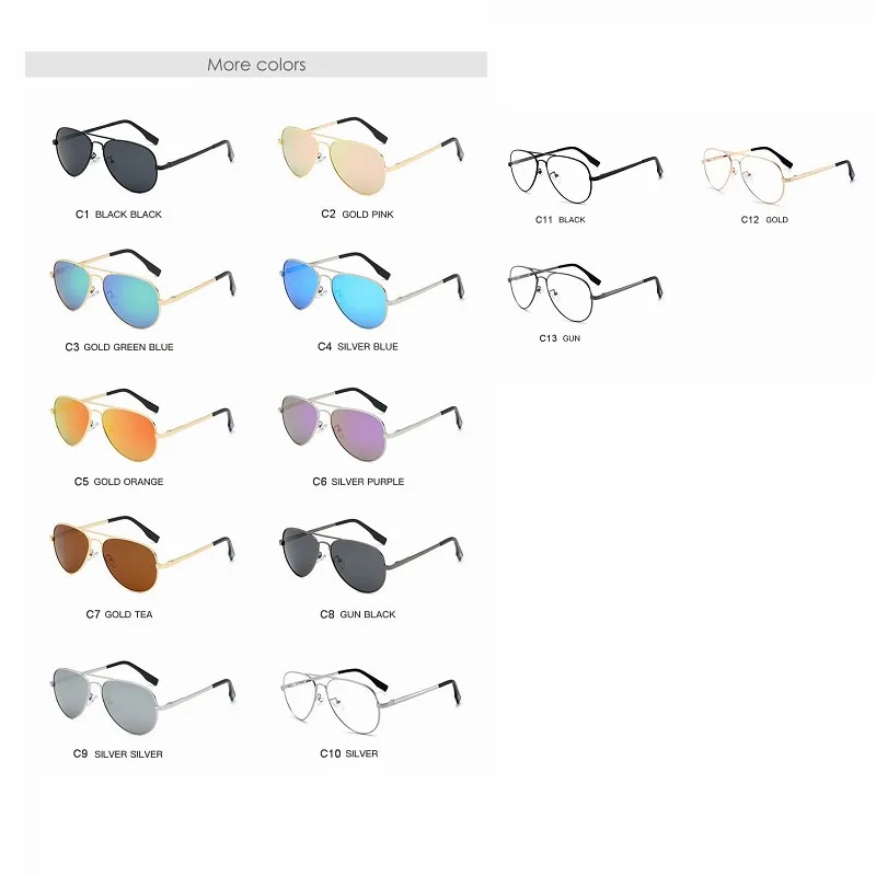 Aviation Polarized Sunglasses Metail Glasses Frame Men Sun Glasses Women Pilot Male Eyewear Driving Oculos De Sol UV400