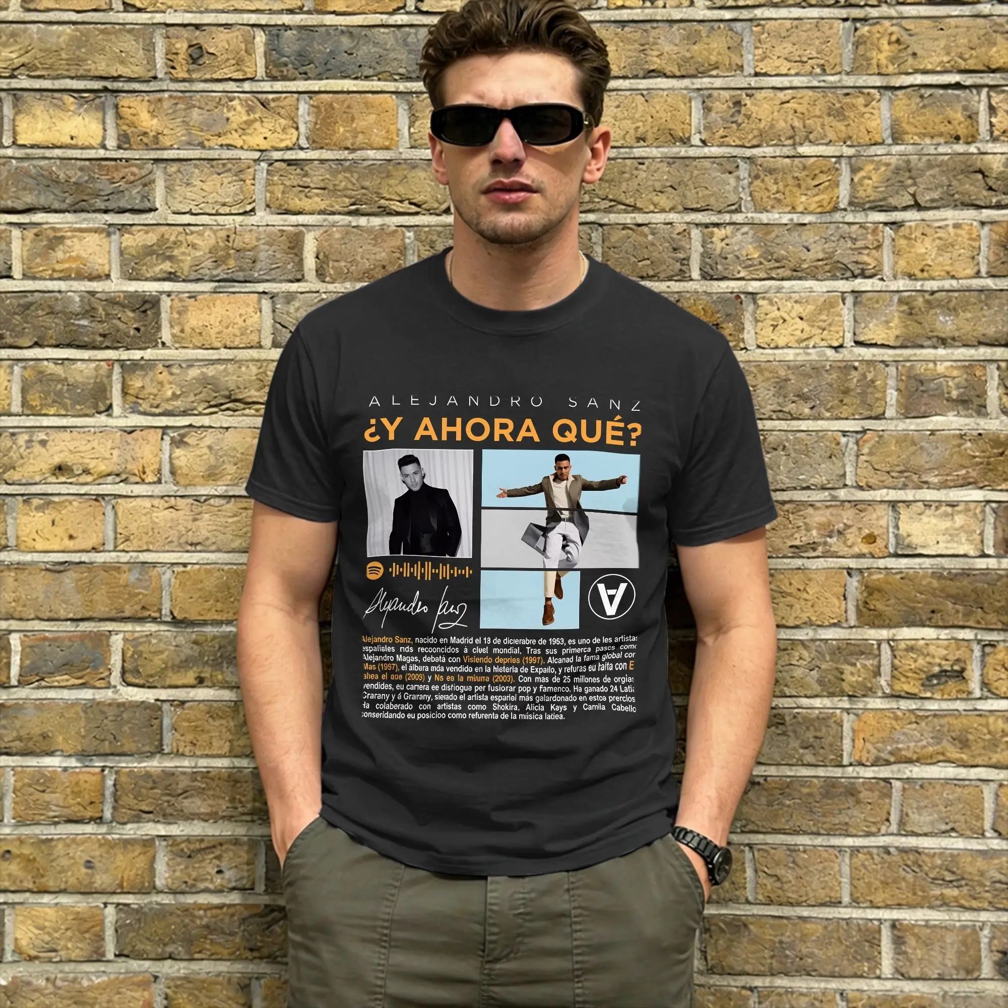 Alejandro Sanzs T-Shirts Men Spanish 2026 Tour Leisure Cotton Tees Crewneck Short Sleeve T Shirts Party Clothing