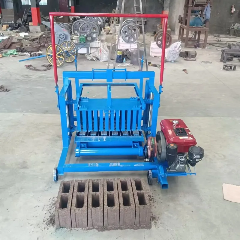 Movable Mobile Diesel Engine Egg Laying Concrete Hollow Block Making Solid Moving Brick Making Machine Price for Sale
