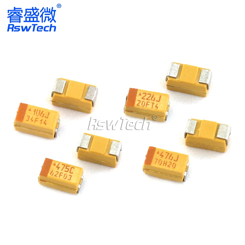 20PCS Tantalum capacitor type A 3216 patch 25V 16V 10V 10uF 1uF 106 2.2UF 3.3UF 4.7UF 22UF 1206