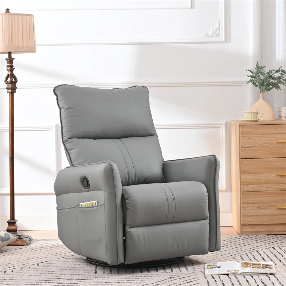 Modern Rocking Recliner Chair 360 Degree Nursery Chair Glider Swivel Recliner Chair For Bedroom Living Room Home