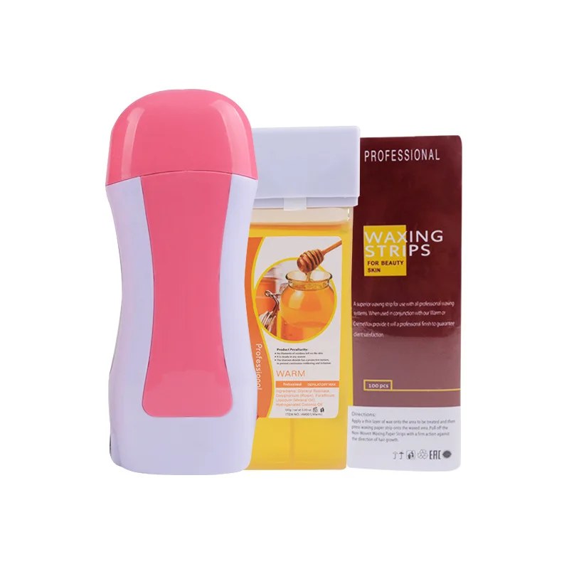الجملة المنزل استخدام المحمولة إزالة الشعر آلة سخان الشمع كيت 3 في 1 مع خرطوشة الشمع
