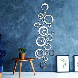 3D Mirror Acrylic Wall Sticker Round Love DIY Decal Self-Adhesive Background Living Room Bedroom Mural Decoration Stickers
