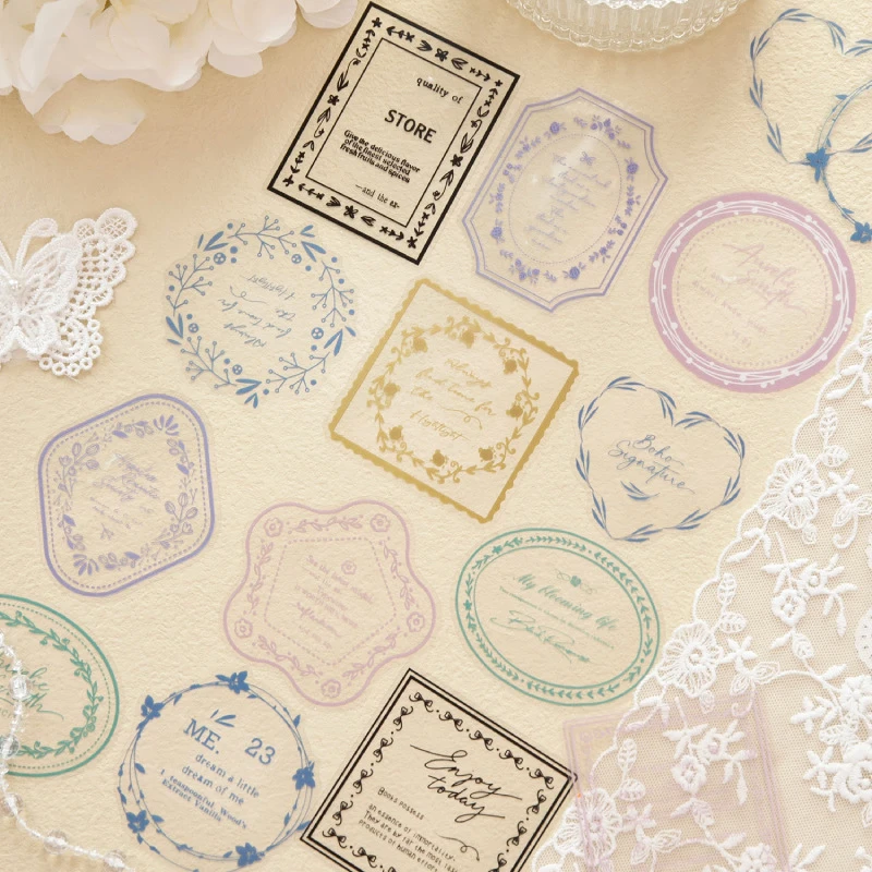 Plant Chronicle Series Vintage Plant Flower Border Label Landscape PET Sticker Creative DIY Journal Material Collage Stationery
