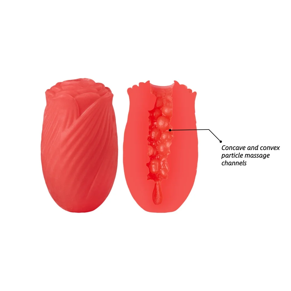مدرب تدليك متعدد الوظائف لتخفيف الضغط على إصبع الذكور، حبيبات قابلة للتمدد على شكل وردة لتعزيز حساسية غرفة النوم الأساسية