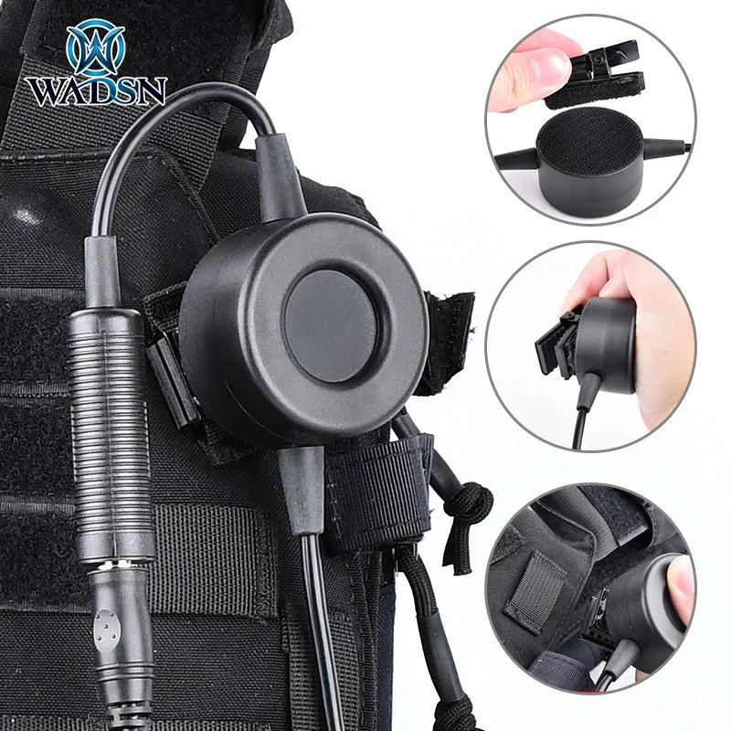 WADSN TCI Tactical PTT Military Standard Version Headphone Walkie-talkie Push-to-Talk Button Motorolar Yaesu PTT Kenwood headset