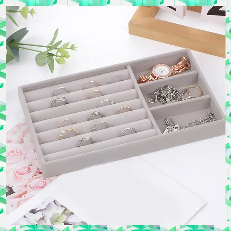 

FIZP Jewelry Storage Box Household Drawer Earrings Necklace Ring Tray Head Rope Ear Clip Display Storage Tray Box Durable