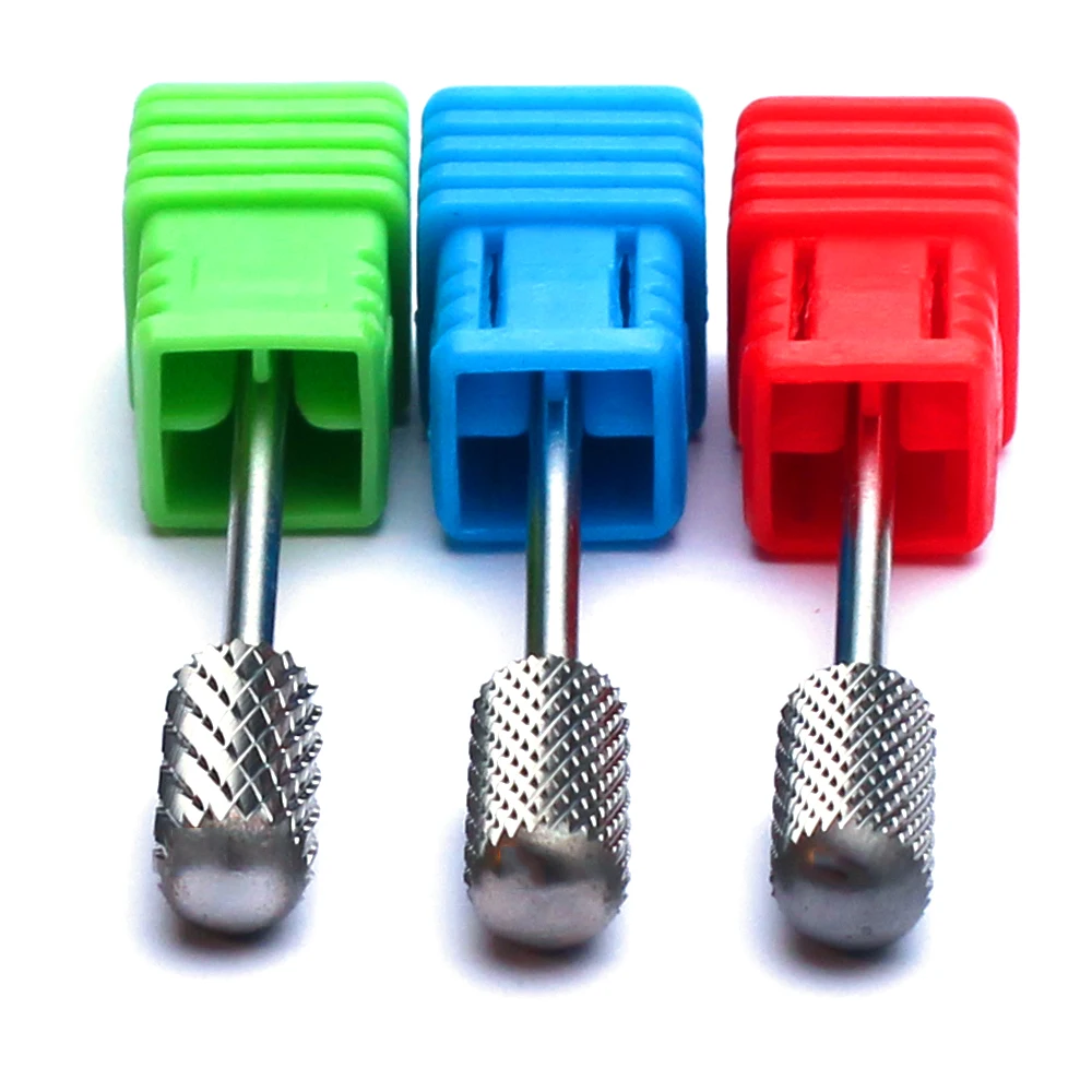 Cilindrische Vorm Carbide Wolfraam Nagelboor Elektrische Manicure Frees Burr Apparaat Nagelvijlen Bits Pedicure Gereedschap