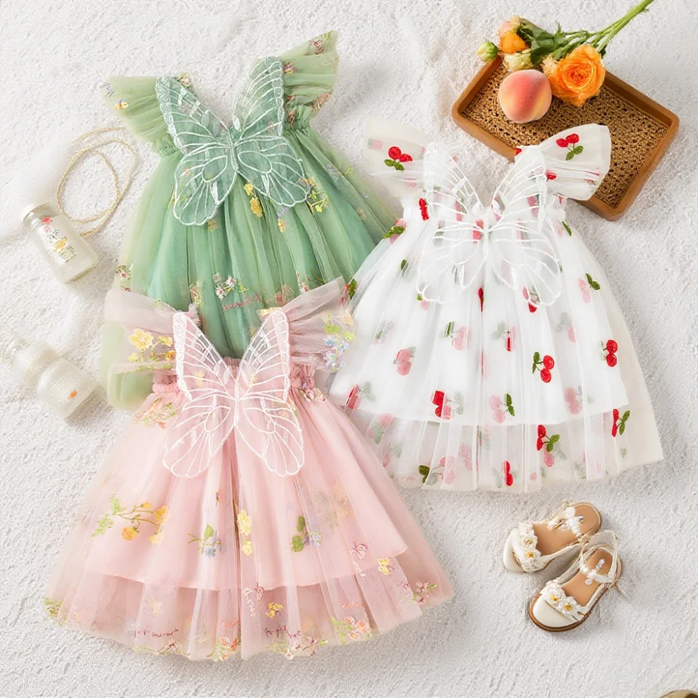Baby Mädchen Kleid Sommer Spitze Blumendruck Baby Kleid Süße Hochzeit Blumenmädchen Kleid Baby Mädchen Kleidung