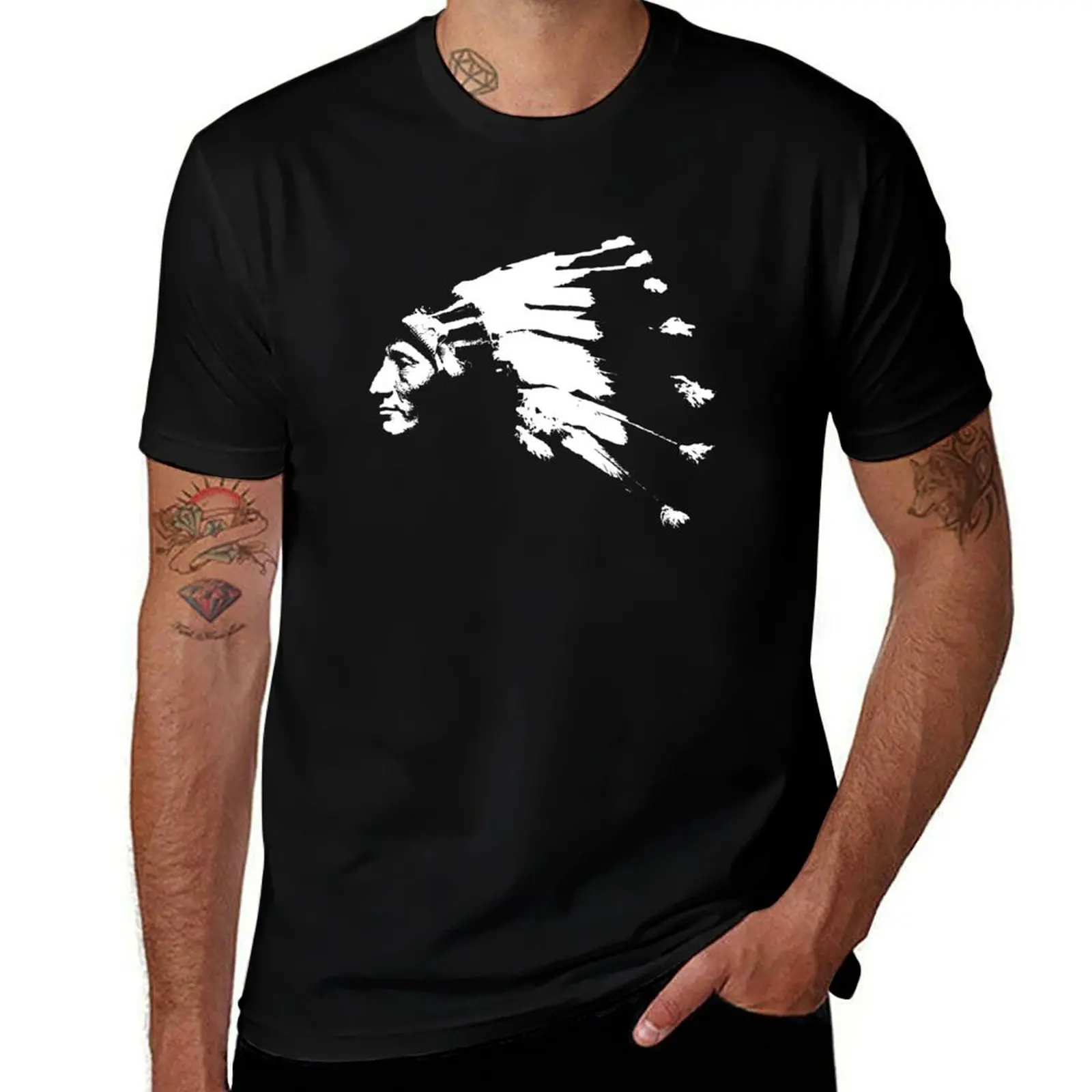 Whirling Horse Sioux Indian Chief T-Shirt Fashion Casual Short Sleeve T-Shirt